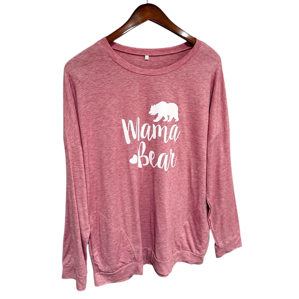 Pink 'Mama Bear' Long Sleeve Shirt Size XL - Picture 2 of 6